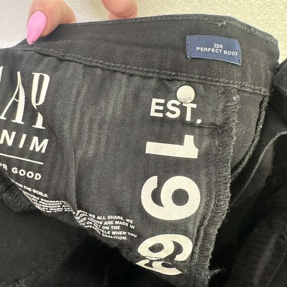 Gap Perfect Boot Cut Stretch Denim Jeans Black 32R - Picture 4 of 5